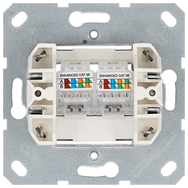 Jasmart Интернет-розетка RJ45 двойная с накладкой, цвет Тауп