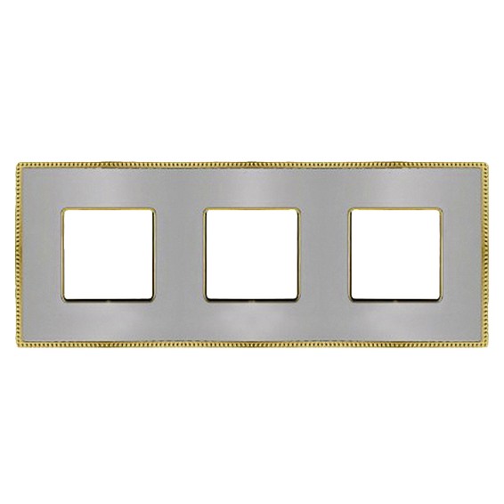 Рамка 3 поста FEDE BELLE EPOQUE, matt chrome//bright gold, FD01433CMOB
