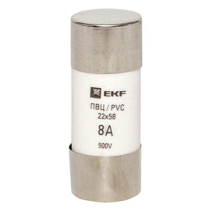 Вставка плавкая цилиндрическая ПВЦ 22х58 8А EKF pvc-22x58-8